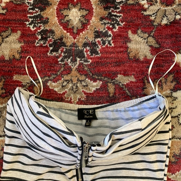 cream grey striped knit fitted mini dress from Australia - Picture 16 of 16